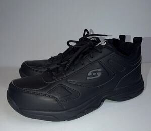 SKECHERS Relaxed Fit Dighton-Bricelyn Black Memory Foam Work Sneakers Womens 8